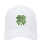"St Patrick's Day" Four Leaf Clover GREEN GLITTER Cotton Low Profile Style Baseball Cap - BNVEED STYLE