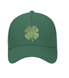 "St Patrick's Day" Four Leaf Clover GLITTER Cotton Low Profile Style Baseball Cap - BNVEED STYLE