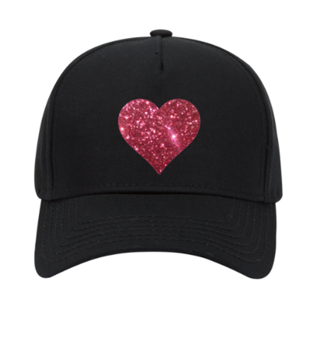 "I HEART" Glitter Low Profile Baseball Cap - BNVEED STYLE