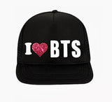 I Heart LOVE (Glitter Blush) BTS Youth SnapBack Hat - BNVEED STYLE